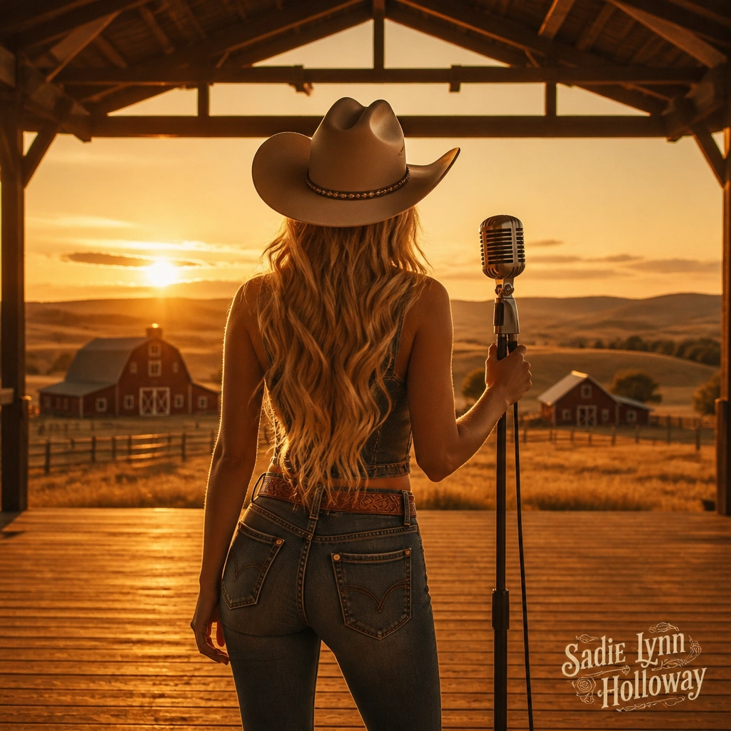 Sadie Lynn Holloway performing at golden sunset
